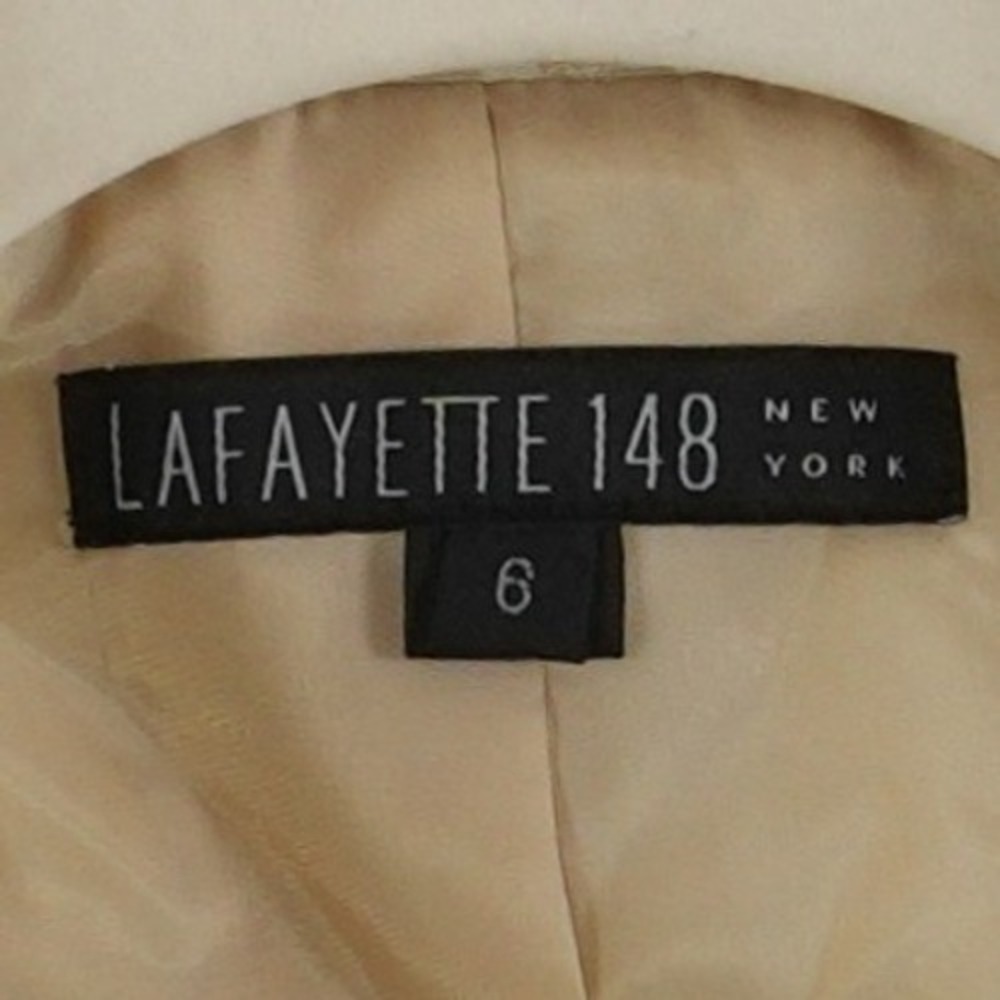 Lafayette 148 Blazer Women's Size 6 Gold Floral Jacquard Peplum Metallic Jacket - Picture 7 of 11